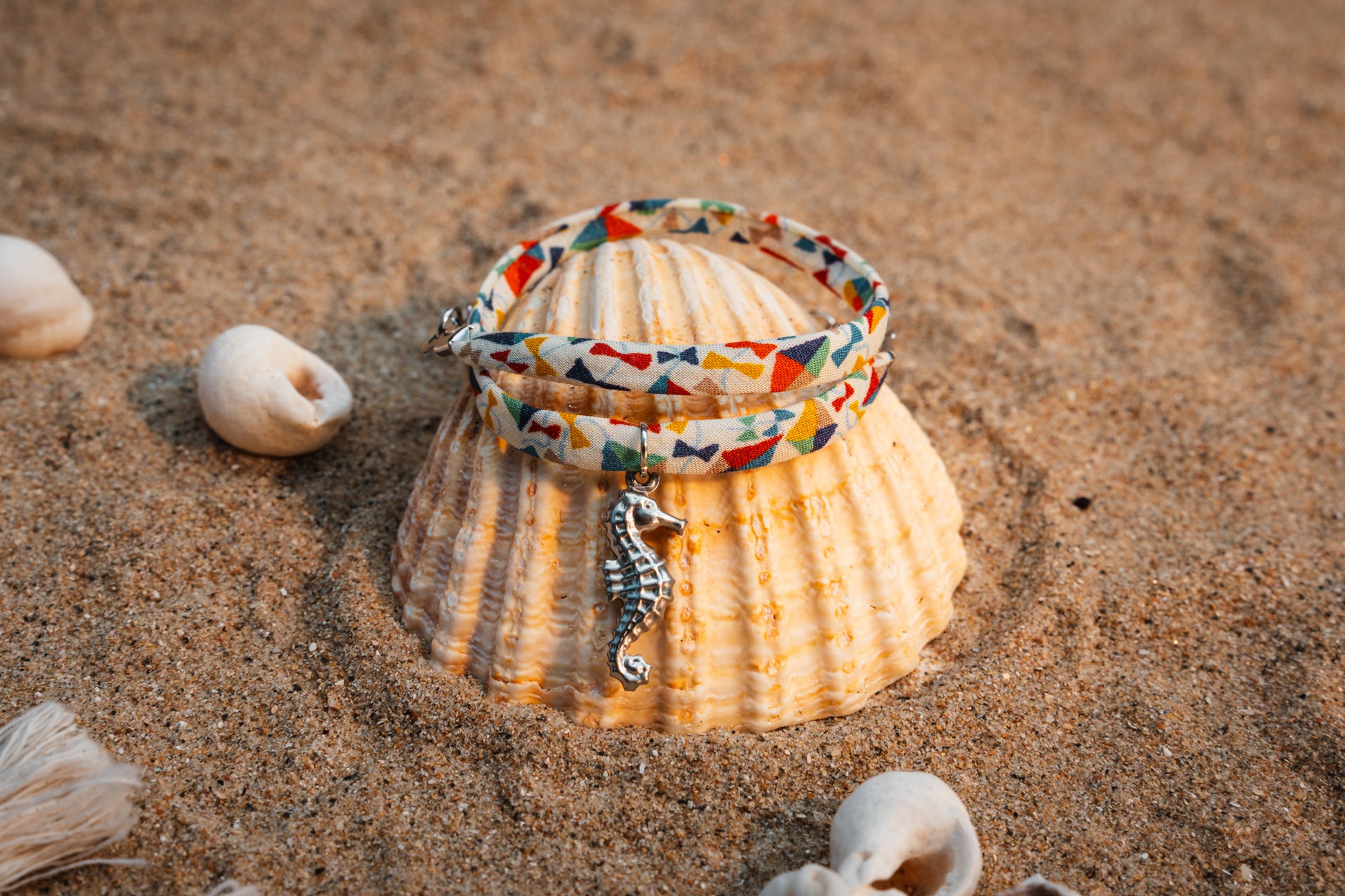 Bracelet garçon liberty hippocampe Timeo double tour 1